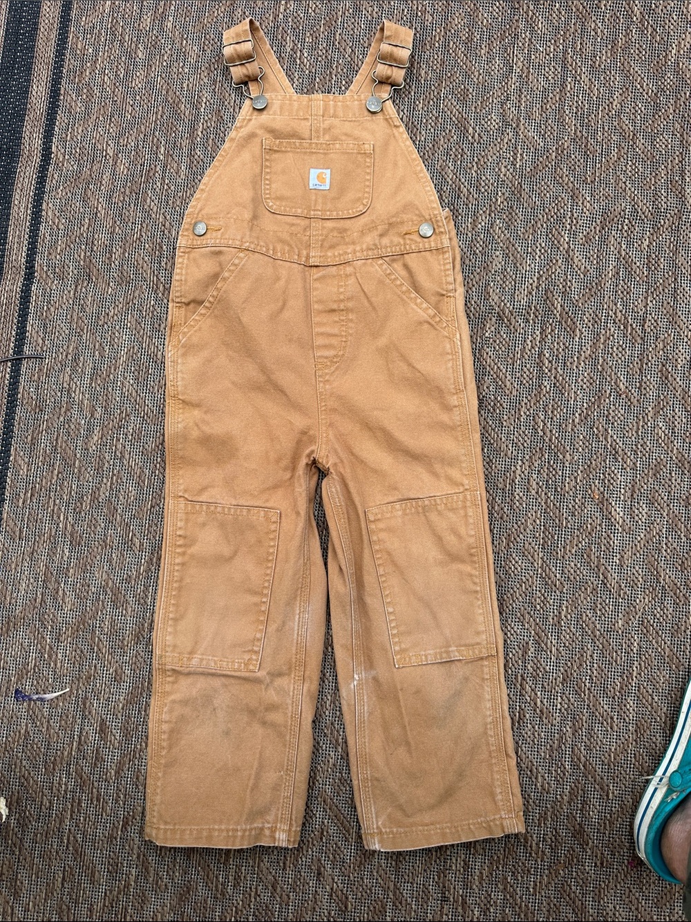 Carhartt Kids Tan Canvas Overalls with Front Bib